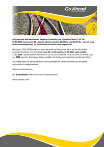 RE 90: Go-Ahead: Zugausfälle & SEV