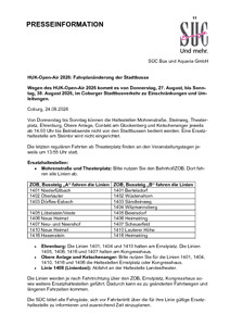 HUK-Open-Air 2026: Fahrplanänderung der Stadtbusse
