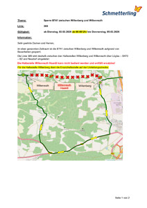 Sperre BT41 zwischen Willenberg und Willenreuth