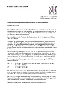 Fahrplanänderung wegen Breitbandausbau in der Rodacher Straße