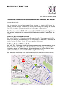 Sperrung der Falkeneggstraße: Umleitungen auf den Linien 1406, 1416 und 1407