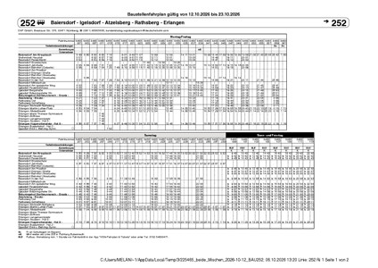 Baustellenfahrplan VGN 252