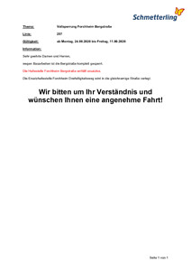 Sperre Forchheim Bergstraße