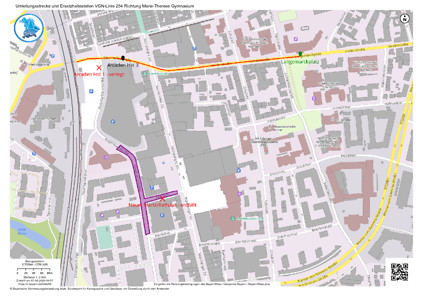 Umleitung VGN 254 Richtung Marie-Therese-Gymnasium