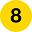 schwarze 8 auf gelbem Punkt