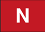weißes N auf rot