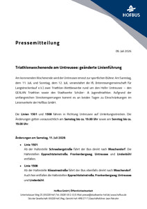 Linie 1501, 1508: Triathlonwochenende am Untreusee