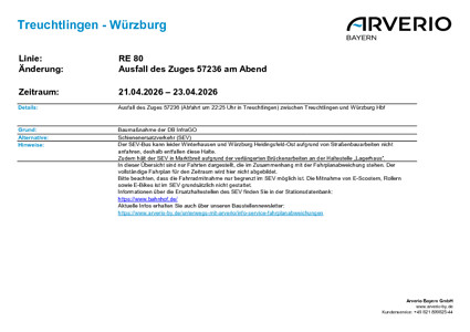 RE 80: Zugausfälle & SEV