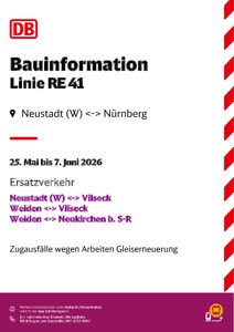 RE 41: Abweichende Abfahrtszeiten, Zugausfälle & SEV