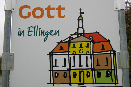Willkommensschild in Ellingen &ndash; (24.10.2007, VGN &copy;&nbsp;VGN GmbH)