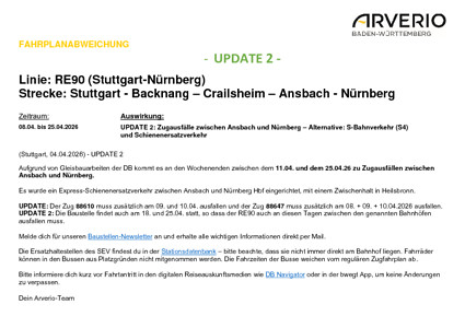 S4, RE 90: Zugausfälle & SEV