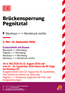Sperrung Pegnitztal - Ersatzfahrplan