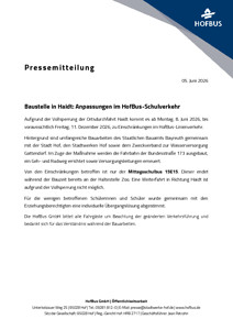 Pressemitteilung Hof: Baustelle in Haidt