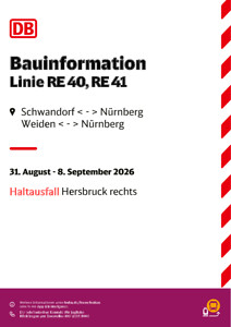RE 40, RE 41: Haltausfall, zusätzlicher Halt & abweichende Abfahrtszeiten
