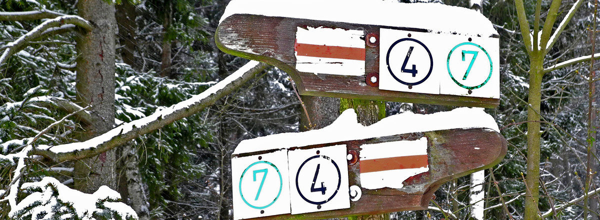 Unsere Wegzeichen "Rotstrich","4" und "7" &ndash;  (28.01.2012, VGN &copy;&nbsp;VGN GmbH)