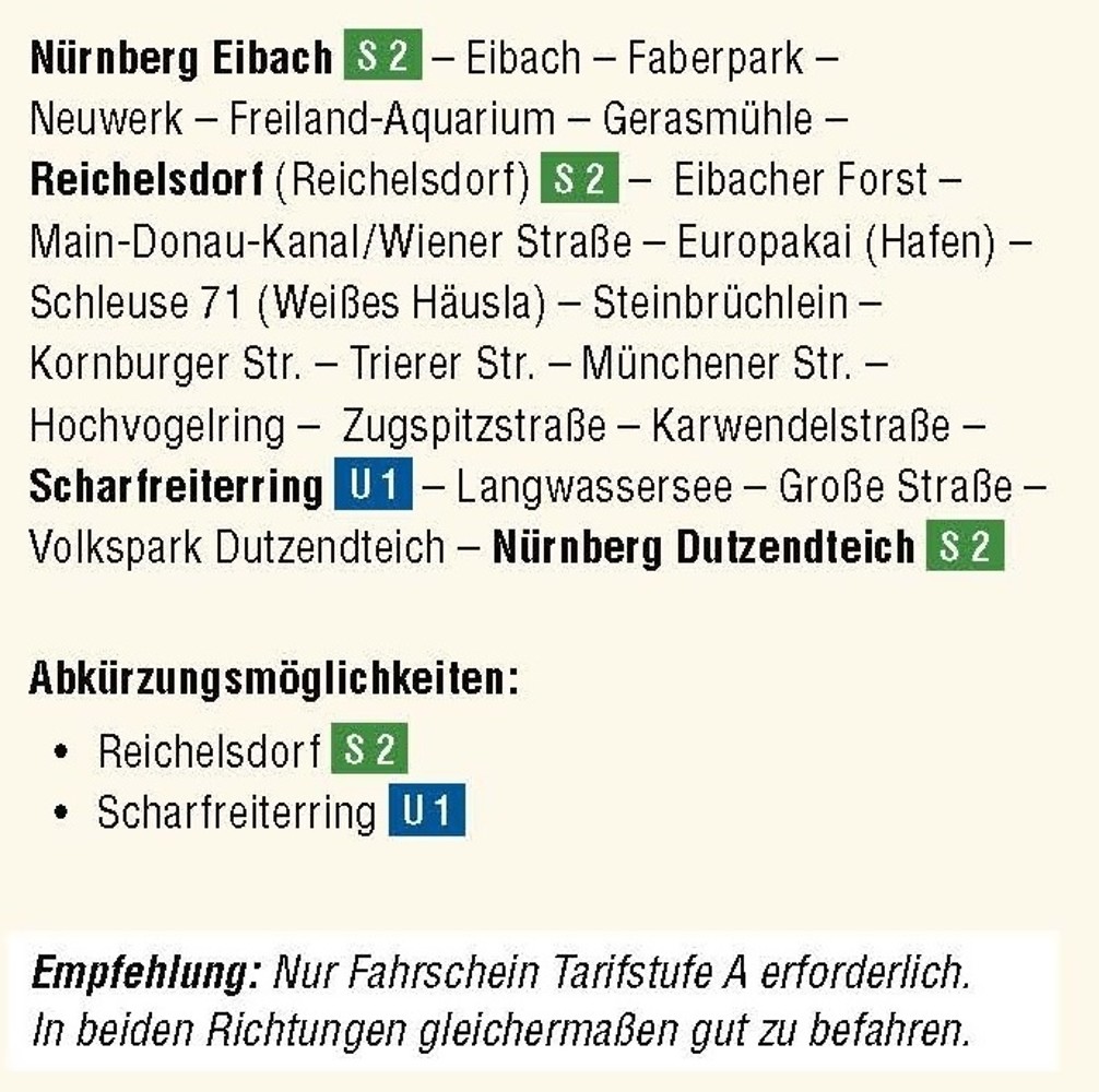 Wegverlauf Tour 1 &ndash;  (22.02.2018, VGN &copy;&nbsp;VGN GmbH)