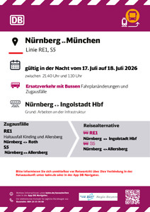 S5, RE 1: Spätere Abfahrtszeiten, Zugausfälle & SEV