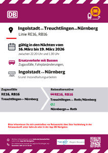 RB 16, RE 16: Zugausfälle & SEV