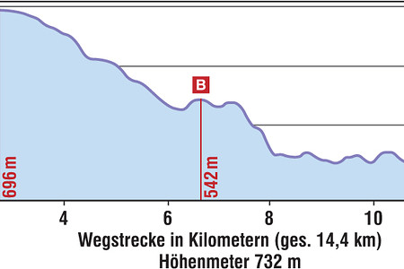 Höhenprofil "Bischofsgrüner Forst - Ölschnitztal" &ndash; (VGN &copy;&nbsp;VGN GmbH)
