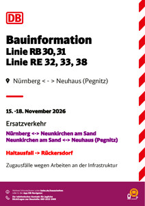 RB 30, RB 31, RE 30, RE 31, RE 32, RE 33, RE 38: Spätere Abfahrten, Zugausfälle & SEV