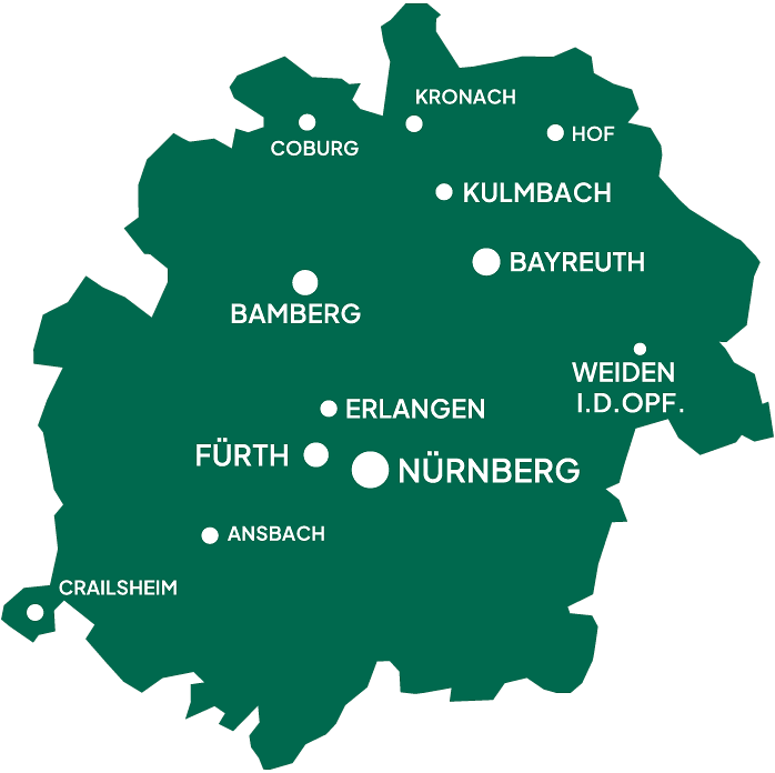Karte des VGN-Verbundgebiet