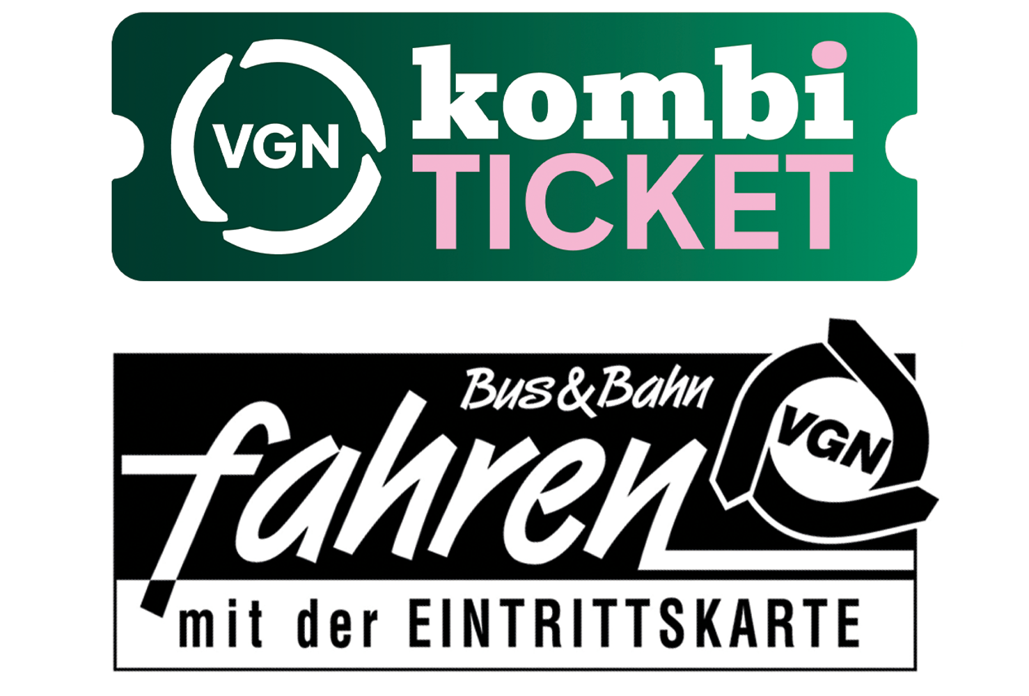 If one of this icons is printed on your event ticket you can use our busses and trains for free in the designated area. &ndash;  (&copy;&nbsp;VGN GmbH)