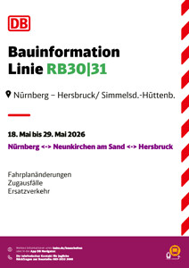 RB 30, RB 31: Frühere Abfahrtszeiten, Zugausfälle & SEV
