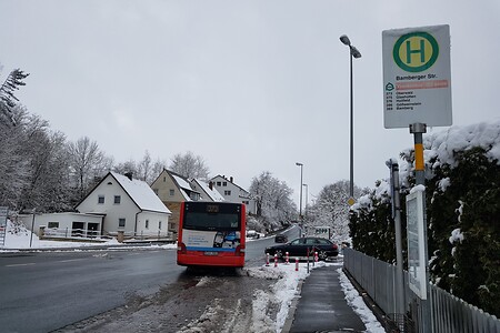 Haltestelle Beginn der Wanderung in Eckersdorf &ndash; (28.02.2020, S. Dassler &copy;&nbsp;VGN GmbH)
