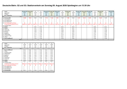 S2, S3, RE 22: Stadionverkehr