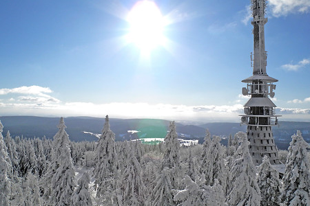 Aussicht vom Asenturm Richtung Funkturm &ndash; 1024 Meter hoch, zweithöchster Punkt Frankens. Nur der Schneeberg ist höher (1051 Meter). (VGN &copy;&nbsp;VGN GmbH)