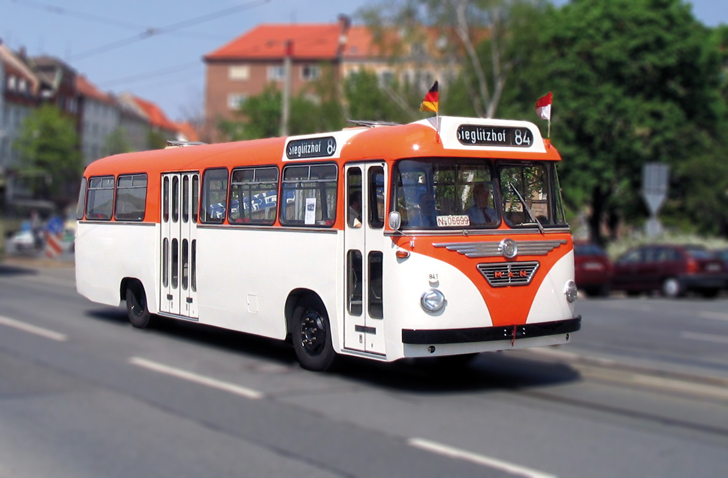 Oldtimer der VAG &ndash; Krauss-Maffei. Verkörpert den Omnibusbetrieb Anfang der 1960er Jahre, Baujahr 1959. 31 Sitzplätze  (VAG &copy;&nbsp;VAG)
