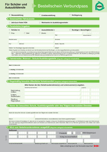 Bestellschein Verbundpass Schülerinnen, Schüler und Auszubildende zum Herunterladen