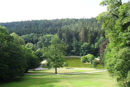 Blick von der Terrasse in den Schlosspark &ndash; (16.07.2019, S. Dassler &copy;&nbsp;VGN GmbH)