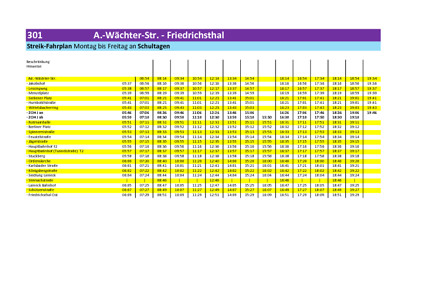 Streikfahrplan Stadtwerke Bayreuth