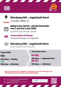 S5, RE 1: Abweichende Abfahrten, Zugausfälle & SEV
