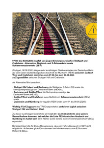 RE 90: Zugausfälle & SEV