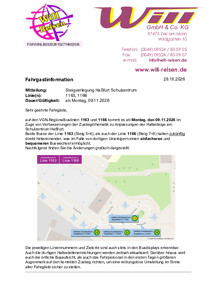 Linie 1163, 1166: Steigverlegung