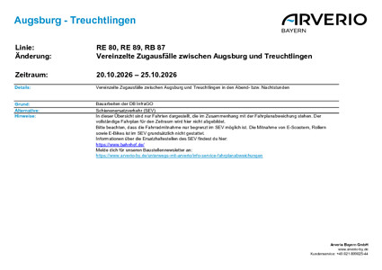 RE 80: Zugausfälle & SEV
