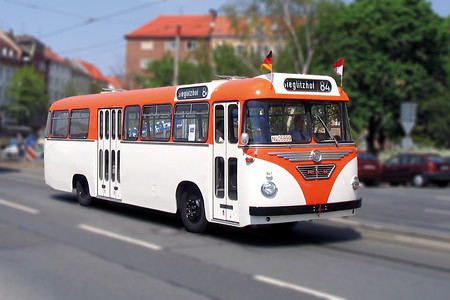Oldtimer der VAG &ndash; Krauss-Maffei. Verkörpert den Omnibusbetrieb Anfang der 1960er Jahre, Baujahr 1959. 31 Sitzplätze (VAG &copy;&nbsp;VAG)
