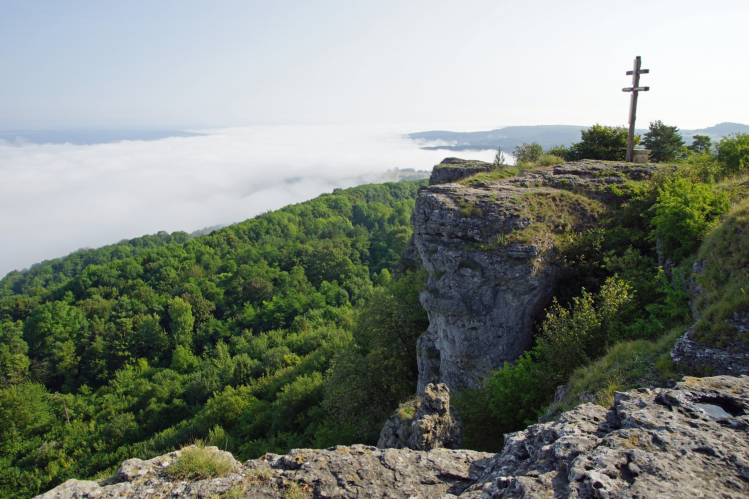 Staffelberg, Blick ins Maintal &ndash; Aussicht vom Staffelberg in Richtung Vierzehnheiligen  (06.08.2014, VGN &copy;&nbsp;VGN GmbH)