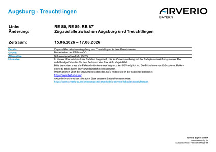 RE 80: Zugausfälle & SEV