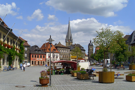 Marktplatz in Lichtenfels &ndash; In der Fußgängerzone (21.08.2014, VGN/Rüdiger Pohle &copy;&nbsp;VGN GmbH/Rüdiger Pohle)