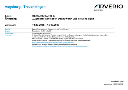 RE 80: Zugausfälle & SEV