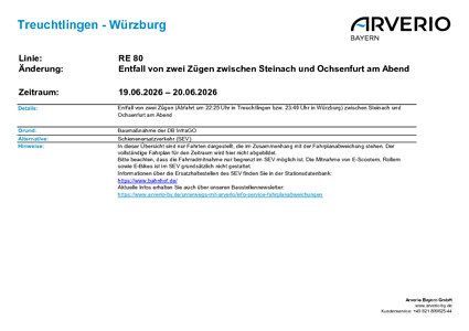 RE 80: Zugausfall & SEV