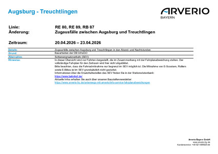 RE 80: Zugausfälle & SEV