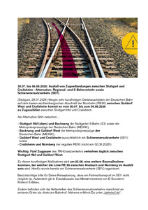 RE 90: Zugausfälle & SEV