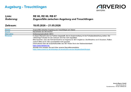 RE 80: Zugausfälle & SEV