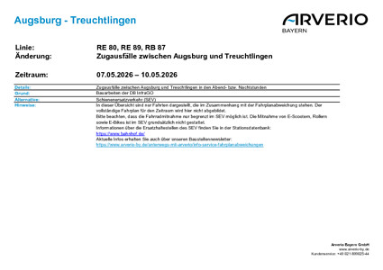 RE 80: Zugausfälle & SEV