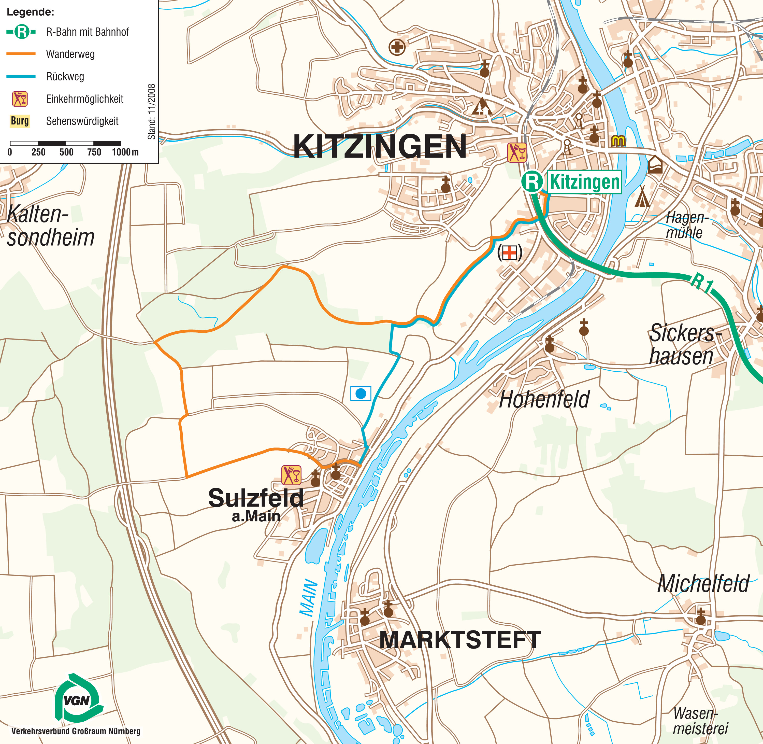 Von Kitzingen zu den Sulzfelder Weinlagen VGN
