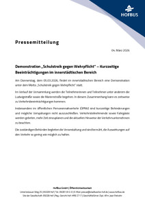 Pressemitteilung Hof: Demonstration "Schulstreik gegen Wehrpflicht"